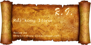 Rákosy Ilona névjegykártya